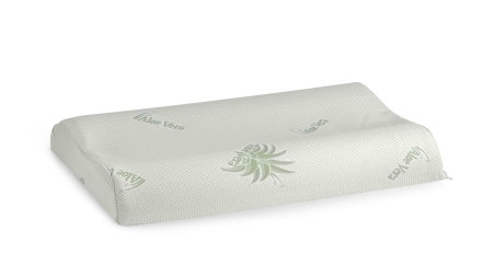 Perne - Perna ergonomica Memory Aloe Vera Somnart, sustinere exacta pentru gat si cap, husa detasabila, 42x72x12 cm
