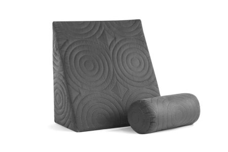 Produs în România - Perna Relax TV 60x68x30cm, ortopedica pentru citit, antireflux, cu husa detasabila, confortabila si rezistenta la spalari multiple la 40 grade, Gri