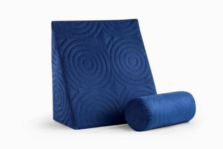 Produs în România - Perna Relax TV 60x68x30cm, ortopedica pentru citit, antireflux, cu husa detasabila, confortabila si rezistenta, lavabila la 40 grade, Albastru