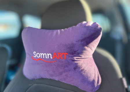 Articole Textile - Perna Somnart pentru tetiera, mov, dimensiune 32x23