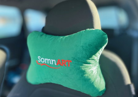Produs în România - Perna Somnart pentru tetiera, verde, dimensiune 32x23