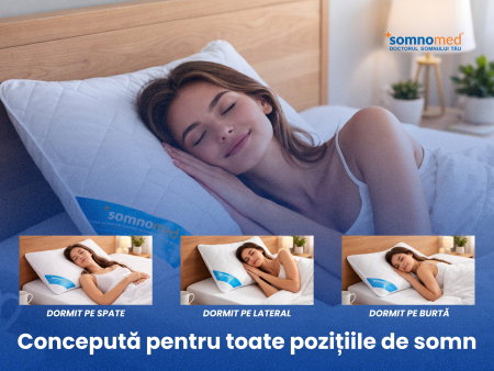 Textile cu Reducere - Perna Somnomed Antimicrobiana lavabila la 95°C - 70 x 70 cm, vidata
