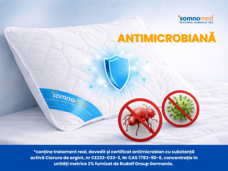 Perna Somnomed Antimicrobiana lavabila la 95°C - 50 x 70 cm, ambalata la geanta cu manere [5]