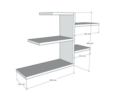 Raft suspendat GAMI, 82,2x19,6x48 cm [4]