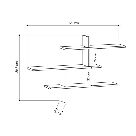 Raft suspendat LEO, 123x22x80,5 cm [4]