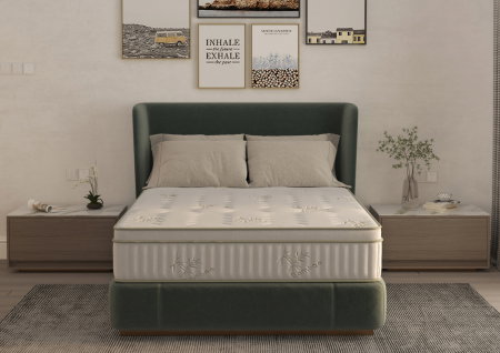 Saltea cu memorie si arcuri Bambus Super Confort Pocket Multilayer 200x200, inaltime 25 cm, husa matlasata, sistem 3D, manere, fermitate medie [5]