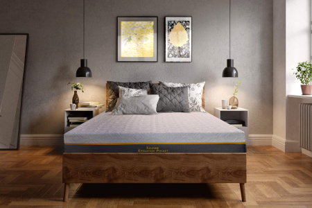 Saltea cu memorie și arcuri individuale Somnexpert Silver Evolution Pocket Spring 160x190, înălțime 24 cm, husă detașabilă, fermitate medie [0]