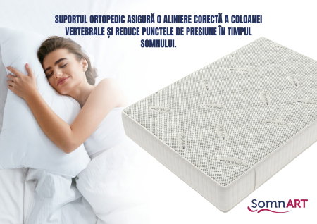 Saltea cu memorie Somnart Silver Relax 120x200, înălțime 24 cm, husă tricot Silver, cu mânere, fermitate medie [11]