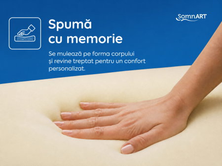 Saltea cu memorie Somnart Silver Relax 140x200, înălțime 24 cm, husă tricot Silver, cu mânere, fermitate medie [7]