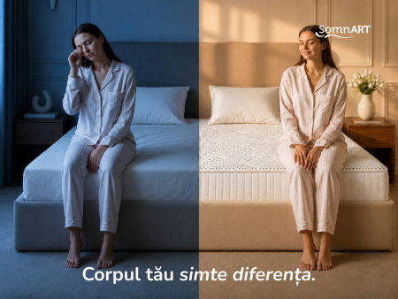 Saltea cu memorie Somnart Silver Relax 140x200, înălțime 24 cm, husă tricot Silver, cu mânere, fermitate medie [6]