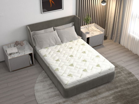 Saltele cu Spumă - Saltea cu spumă poliuretanică Confort 4Family Aloe Vera 180x200 Somnart, înălțime 14 cm, husă lavabilă și detașabilă cu fermoar, fermitate medie