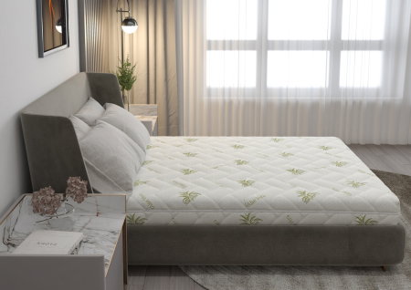 Produs în România - Saltea cu spumă poliuretanică Somnart FermiMax Aloe Vera 180x200, înălțime 15 cm, anatomică, husă lavabilă și detașabilă cu fermoar, fermitate ridicată