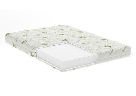 Produs în România - Saltea cu spumă poliuretanică Somnart FermiMax Aloe Vera 180x200, înălțime 15 cm, anatomică, husă lavabilă și detașabilă cu fermoar, fermitate ridicată