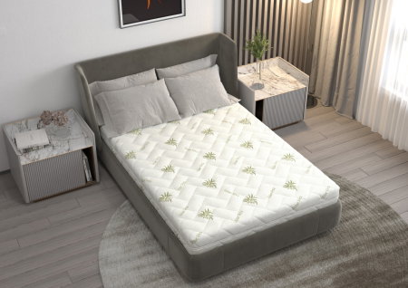 Produs în România - Saltea cu spumă poliuretanică Somnart FermiMax Aloe Vera 180x200, înălțime 15 cm, anatomică, husă lavabilă și detașabilă cu fermoar, fermitate ridicată
