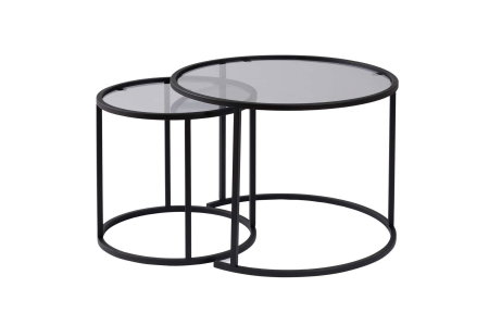 Masute Cafea - Set 2 masute de cafea BLACK-60-42, 60x60x43 cm