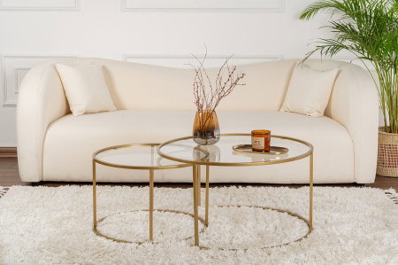 Masute Cafea - Set 2 masute de cafea GOLD-80-60, 80x80x43 cm
