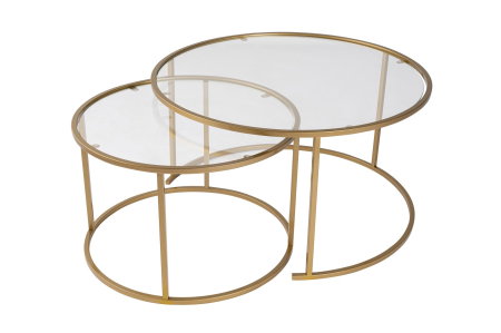 Masute Cafea - Set 2 masute de cafea GOLD-80-60, 80x80x43 cm