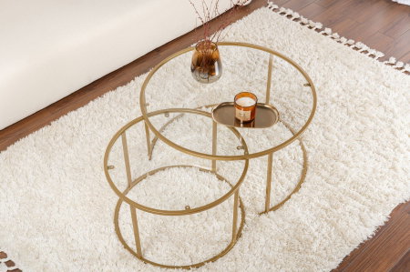 Set 2 masute de cafea GOLD-80-60, 80x80x43 cm [4]