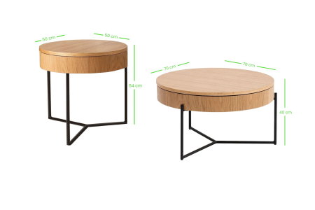 Set 2 masute de cafea ISLO, 70x40 cm [10]