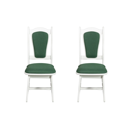 Seturi Scaune - Set 2 scaune IZA, cadru alb + stofa verde, 45x45x95 cm