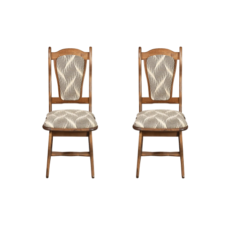 Produs în România - Set 2 scaune IZA, cadru nuc + stofa print 07, 45x45x95 cm