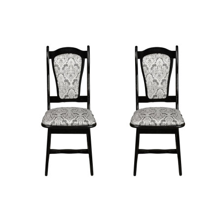 Seturi Scaune - Set 2 scaune IZA, cadru wenge + stofa print 02, 45x45x95 cm