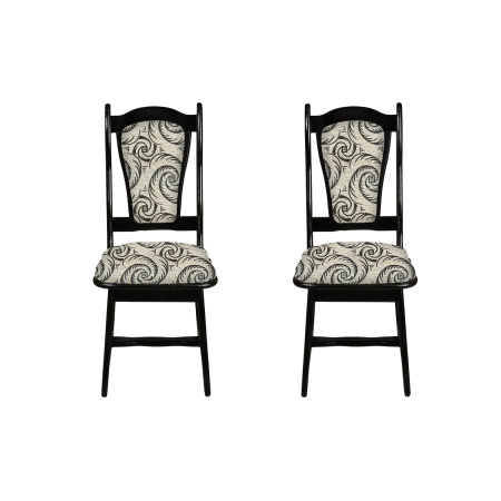 Seturi Scaune - Set 2 scaune IZA, cadru wenge + stofa print 04, 45x45x95 cm