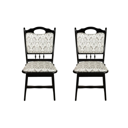 Seturi Scaune - Set 2 scaune living FLANDER, cadru wenge + stofa print 02, 50x48x95 cm