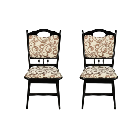 Seturi Scaune - Set 2 scaune living FLANDER, cadru wenge + stofa print 05, 50x48x95 cm
