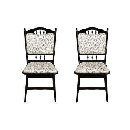 Produs în România - Set 2 scaune living FLANDER III, cadru wenge + stofa print 02, 50x48x95 cm