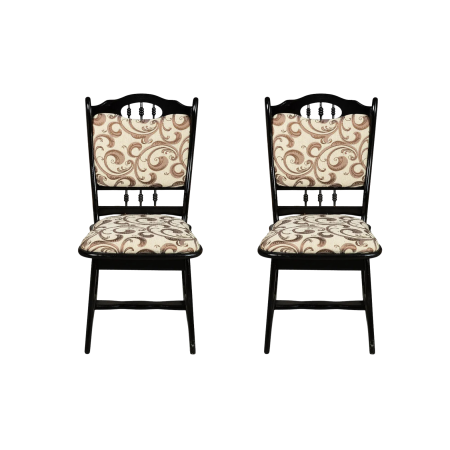 Seturi Scaune - Set 2 scaune living FLANDER III, cadru wenge + stofa print 05, 50x48x95 cm