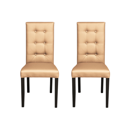 Set 2 scaune living TEO LUX, picioare lemn wenge, piele ecologica bej, 46x60x98 cm [0]