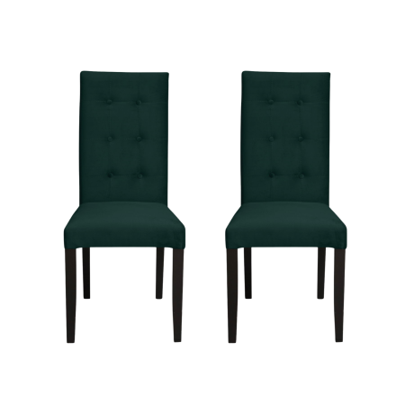 Seturi Scaune - Set 2 scaune living TEO LUX, picioare lemn wenge, stofa verde smarald, 46x60x98 cm