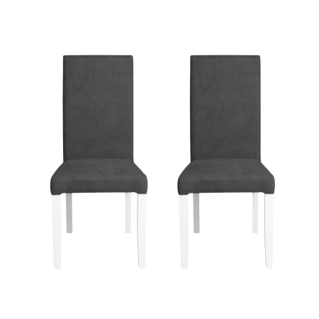 Set 2 scaune living TEO, picioare lemn alb, stofa gri inchis, 46x60x98 cm [0]