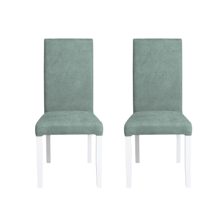 Set 2 scaune living TEO, picioare lemn alb, stofa mint, 46x60x98 cm [0]