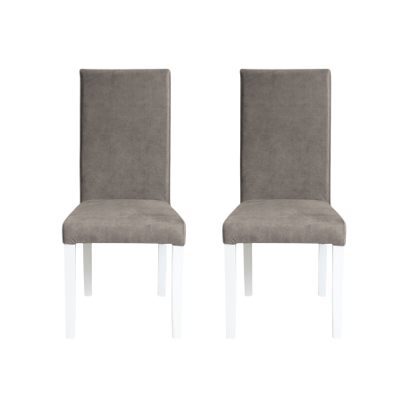 Set 2 scaune living TEO, picioare lemn alb, stofa z cappuccino, 46x60x98 cm [0]