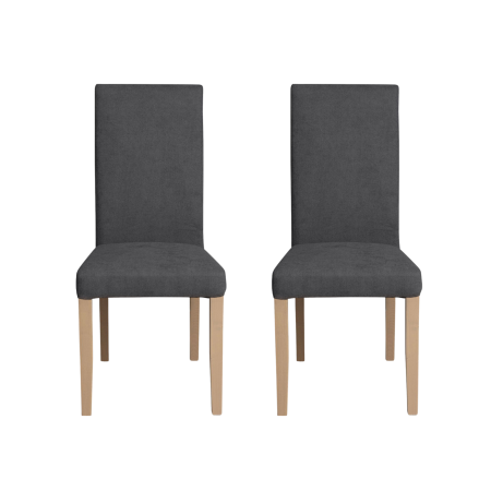 Set 2 scaune living TEO, picioare lemn natur, stofa gri inchis, 46x60x98 cm [0]