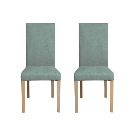 Seturi Scaune - Set 2 scaune living TEO, picioare lemn natur, stofa mint, 46x60x98 cm