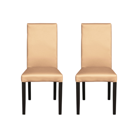 Set 2 scaune living TEO, picioare lemn wenge, piele ecologica bej, 46x60x98 cm [0]