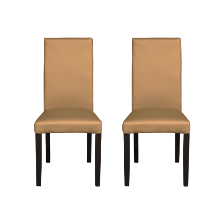 Set 2 scaune living TEO, picioare lemn wenge, piele ecologica bej inchis, 46x60x98 cm [0]