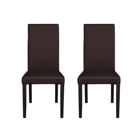 Set 2 scaune living TEO, picioare lemn wenge, piele ecologica maro inchis, 46x60x98 cm [0]