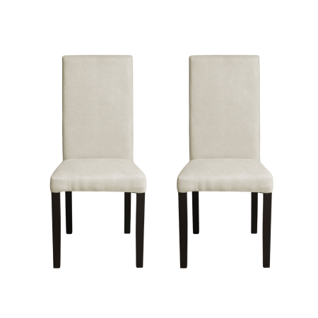 Seturi Scaune - Set 2 scaune living TEO, picioare lemn wenge, stofa crem, 46x60x98 cm