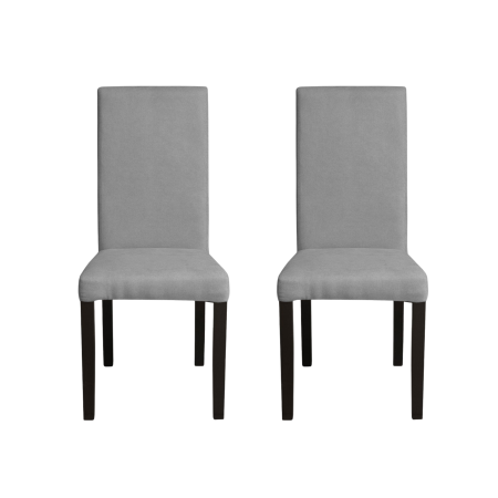 Seturi Scaune - Set 2 scaune living TEO, picioare lemn wenge, stofa gri deschis, 46x60x98 cm