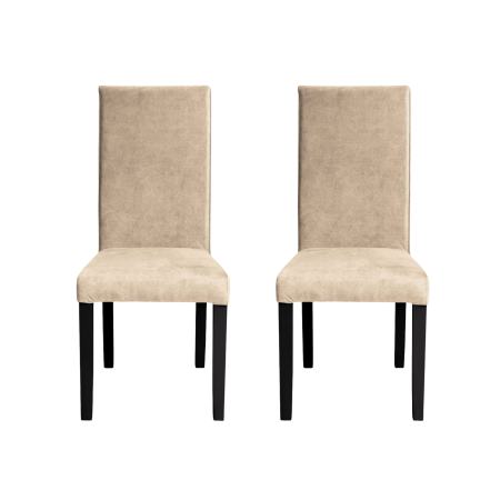 Set 2 scaune living TEO, picioare lemn wenge, stofa z bej, 46x60x98 cm [0]