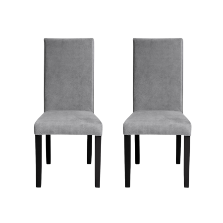 Seturi Scaune - Set 2 scaune living TEO, picioare lemn wenge, stofa z gri deschis, 46x60x98 cm