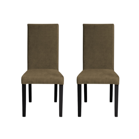 Seturi Scaune - Set 2 scaune living TEO, picioare lemn wenge, stofa z kaki, 46x60x98 cm