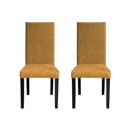 Set 2 scaune living TEO, picioare lemn wenge, stofa z mustar, 46x60x98 cm [0]