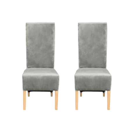 Seturi Scaune - Set 2 scaune living VANESSA, picioare lemn natur, stofa bej, 47x60x110 cm