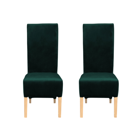 Set 2 scaune living VANESSA, picioare lemn natur, stofa verde smarald, 47x60x110 cm [0]