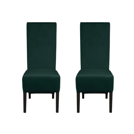 Seturi Scaune - Set 2 scaune living VANESSA, picioare lemn wenge, stofa verde smarald, 47x60x110 cm